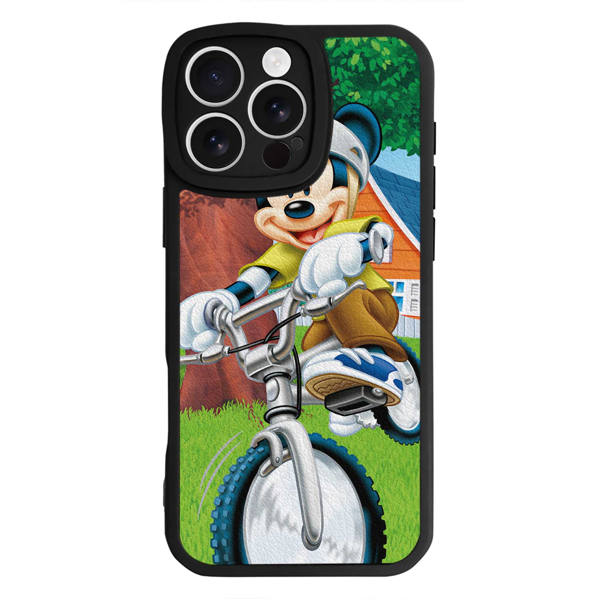 （画像用） ミッキーマウス Mickey Mouse 【iPhone 16シリーズ対応】シリコンスマホケース（レザー調） 材質：シリコン